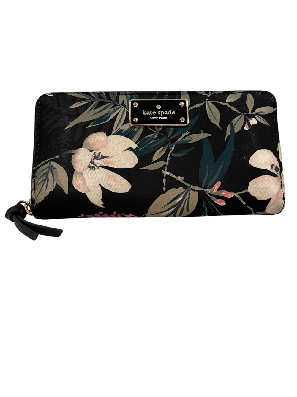 Kate Spade New York Neda Wilson Road Botanical Full Zip Wallet EUC